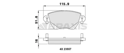 BRAXIS AB0091 Arka Fren Balatası Mondeo Iıı 00>04 Jaguar X Type S Type Xj Type 03>09 1522070 C2S52080