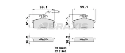 BRAXIS AB0132 On Fren Balatası Seat Marbella Terra 82357469 SE127165081A