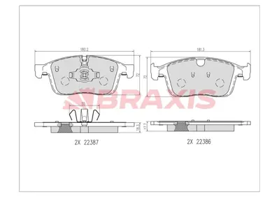 BRAXIS AA0659 On Fren Balatası Volvo Xc60 13> 31445986