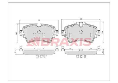 BRAXIS AA0734 Fren Balatası On Bmw F45 F46 14-> Mını F55 F56 F57 13-> 34106863293 34116860017