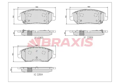 BRAXIS AA0749 Fren Balatası Hyundaı On I30 2016-> Kıa Ceed 2018-> 58101G4A10