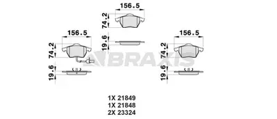 BRAXIS AB0171 On Fren Balatası Takım Sharan 00>10 Galaxy 00>06 Alhambra 96>10 1,9tdı / 2,0ı / 2,8 / 2,3 16v (16 Ja 7M3698151 YM212K021AA