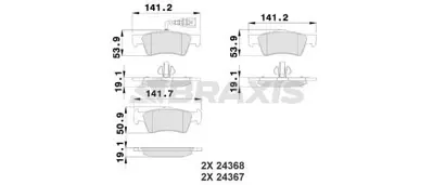 BRAXIS AB0210 Arka Fren Balatası Transporter T5 T6 Caravelle 03>16 (Saseden Kontrol) 7H8698451