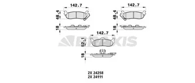 BRAXIS AB0366 Arka Fren Balatası Jeep Grand Cherokee Iıı Commander V2010871AB