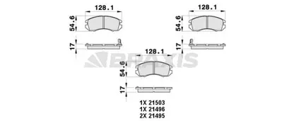 BRAXIS AB0402 On Fren Balatası Subaru Impreza 1.6ı Awd 1.8 Iawd 2.0ı Awd 92 00 Legacy 2.0 2.2 90 98 26296FA001