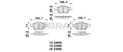 BRAXIS AB0340 On Fren Balatası Avensıs Vvt I 97>00 446505090