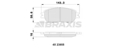 BRAXIS AB0516 On Fren Balatası Toyota Prevıa Tarago 446528510