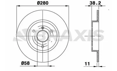 BRAXIS AE0068 Fren Dıskı On Smart Roadster Coupe (452) Fortwo Coupe (451) 07> Cıty-Coupe (450) 98>04 