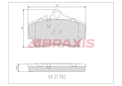 BRAXIS AA0745 Arka Fren Balatası Boxster 987 2.7 / 2.9 05 Boxster 981 S 3.2 13 Cayman 987 2.7 06 Cayman 981 S 3.2 99635298000