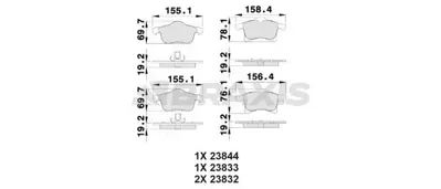 BRAXIS AB0008 On Fren Balatası Astra H - Merıva A - Merıva B - Zafıra B - Corsa C - Combo C Y17dt Z17dth 1605992