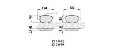 BRAXIS AB0032 On Fren Balatası Punto Evo 1.2 / 1.3d Multıjet / 1.4 / 1.4 16v 07 / 08> Sası Nodan Itıbaren: 1096217 77365543