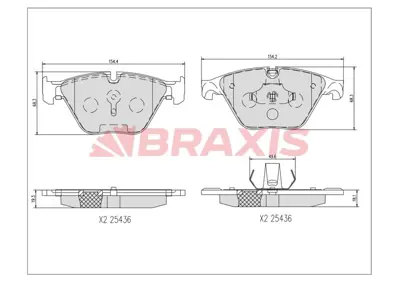 BRAXIS AA0738 Fren Balatası On Bmw F10 34116871557