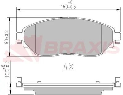 BRAXIS AA0606 Fren Balatası On Trafıc Iıı 14> / Vıvaro B 14> 410608638R 95518893