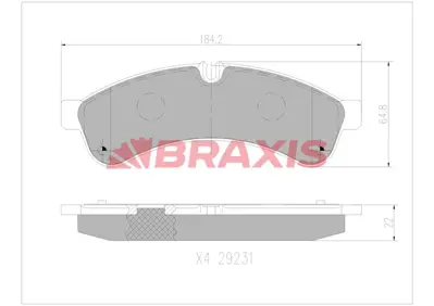 BRAXIS AA0760 Arka Fren Dısk Balata Daıly 2,3 3,0 06> Otokar Magırus Ym 504232980 PF9231 WBP29231A