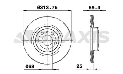 BRAXIS AE0302 On Fren Dısk Aynası Havalı A6 2.0tdı / 2.0tfsı / 2.4 / 2.4 Quattro / 2.7tdı / 2.7tdı 07 / 04> 4F0615301D