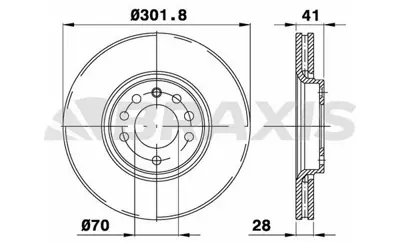 BRAXIS AE0355 On Fren Dısk Aynası Havalı Vectra C 2.0t 16v / 2.2 03 / 03>vectra C Gts 2.0t 16v / 2.2 3.2 V6 03 / 0 569004 93171500