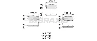 BRAXIS AB0479 Arka Fren Balatası Maxıma Qx 2.0 V6 22v.3.0 V6 24v.2.5 V6 24v 00> Almera 04>06 440600N690 4406087N90 D40604U090