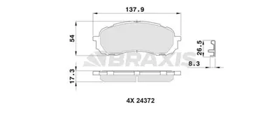 BRAXIS AB0531 On Fren Balatası Subaru Impreza 1.5 Awd 06> 26296AE200