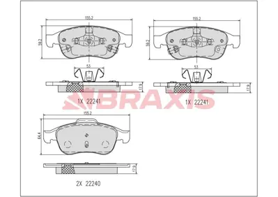 BRAXIS AB0641 On Fren Balatası Fıat 500x 14> Jeep Renegade 14> 77368048