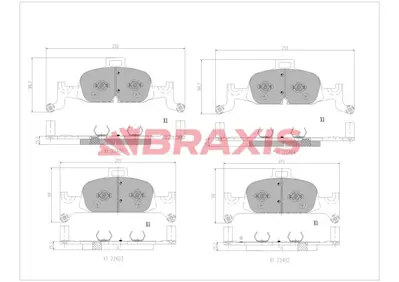 BRAXIS AA0773 On Fren Balatası Audı A4 A5 Q5 1.4 Tfsı 2.0 Tfsı 2.0tdı 15> 8W0698151Q