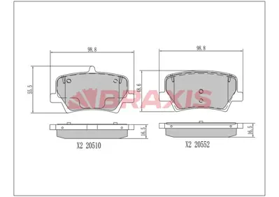 BRAXIS AA0775 Arka Fren Balatası Volvo Xc40 17 > 1020103705