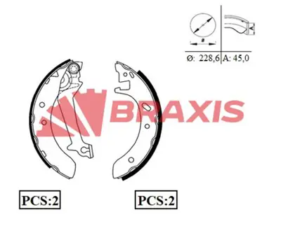 BRAXIS AC0046 Arka Fren Balatası Pabuc Mondeo I / Iı 1.6 2.0 93>00 97FU2200BA