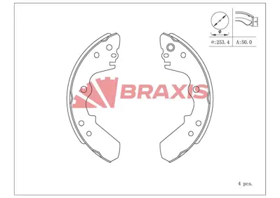 BRAXIS AC0155 Arka Fren Balatası Pabuc (Tk) Frontera 2,0 I / 2,3 Td / 2,4 I 91 98 94380834