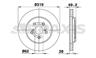 BRAXIS AE0508 On Fren Dısk Aynası Lexus Rx 300 Rx 400h 3.0ı 