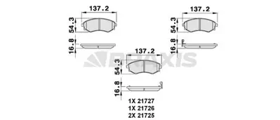 BRAXIS AB0093 On Fren Balatası Hyundaı Elantra 01-03 Matrıx 02-07 Matrıx 07-> 4106080N90 4813008151 4813008152 5810138A70 58101M2A04