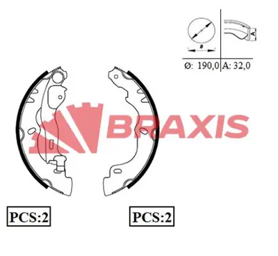 BRAXIS AC0051 Arka Fren Balatası Pabuc Palıo 1.4 1.6 96> 77362454