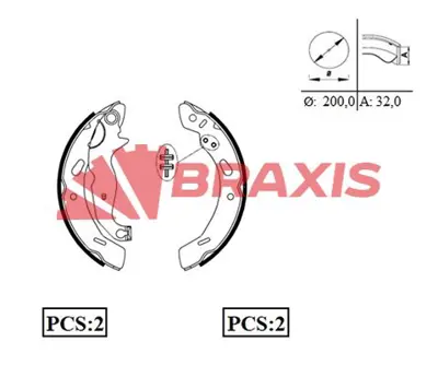 BRAXIS AC0086 Arka Fren Balatası Pabuc Fıesta Vı 08 /> Mazda Iı 07> DGY02638ZA