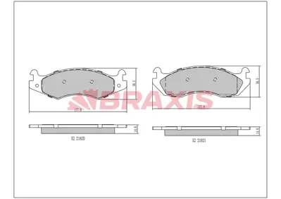 BRAXIS AA0681 Fren Balatası Arka Hummer H1 92> 04 Jeep Cherokee 83> 01 Wrangler I 8983502200