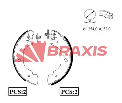 BRAXIS AC0008 Arka Fren Pabuclu Balata Transıt T12 2.5d 94>00 ME94VX2200AB