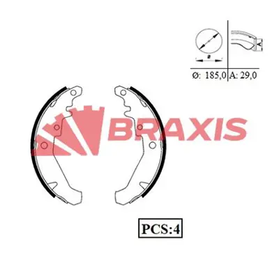 BRAXIS AC0047 Arka Fren Balatası Pabuc Palıo Sıena Albea 1,2 / 1,3 / 1,4 / 1,6 16v  77362454