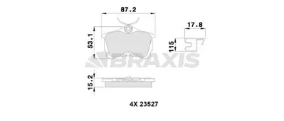 BRAXIS AB0231 Arka Fren Balatası Honda Accord Vıı 98-08 43022SEAE10