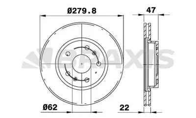 BRAXIS AE0726 On Fren Dısk Aynası Suzukı Sx4 06=> (5b 280mm) 5531180J02