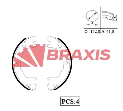 BRAXIS AC0076 Arka Fren Pabuclu Balata Daıly Iı Daıly Iıı Renault Mascott (90) / (110) / (120) 