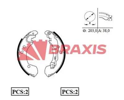 BRAXIS AC0087 Arka Fren Balatası Pabuc Mıcra Iıı K12 03>10 Note 07>10 Clıo Iı 04> Clıo Iıı 05> 7701208357 8671020711 MFR535