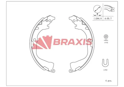 BRAXIS AC0104 Fren Balatası Arka Kampana Amarok 10> 295×57 2H0698525