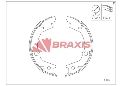 BRAXIS AC0128 El Fren Balatası Hyundaı Sonata 05-> Matrıx 01-> Tucson 04-> Kıa Magentıs 06-> Sportage 04-> Ssangyo 583502EA00