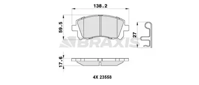 BRAXIS AB0288 On Fren Balatası Dısklı Subaru Forester 2.0 98-02 Impreza 94-00 Legacy 4x4 94-03 Outback 00-03 26296AE210