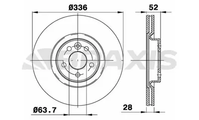 BRAXIS AD1002 On Fren Dısk Aynası Havalı Volvo S60 Iı (134)  10>15 S80 Iı (124)  06> V60 I (155, 157)  11>15 V70 I 30769057