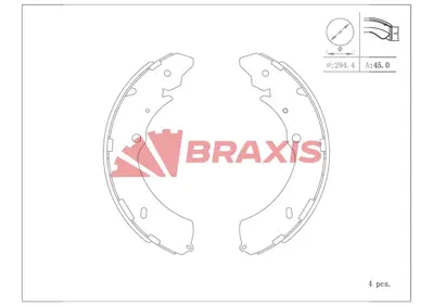 BRAXIS AC0163 Fren Balatası Arka Kampana Pabuc Isuzu D-Max 02-> 3502155F00