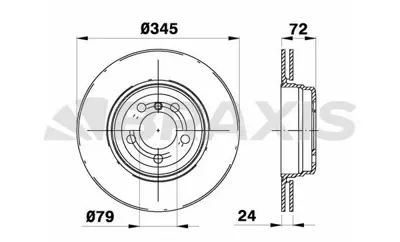 BRAXIS AD1061 Arka Fren Dısk Bmw E65 E66 E67 34216765889