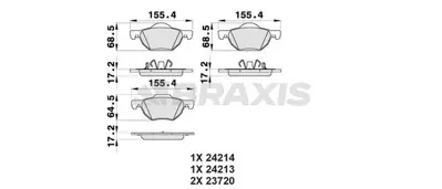 BRAXIS AB0202 On Fren Balatası Honda Accord 2.0 2.2 2.4 2003-2008 45022SEAE01