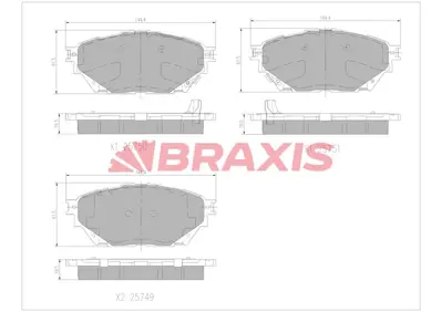 BRAXIS AA0764 Fren Dısk Balata On / Arka Uzun Sase 8lı Mıtsubıshı Fuso Canter Fe859 12> Euro5 Tfb75 Tfb85 Temsa Pr ML252416