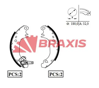 BRAXIS AC0017 Arka Fren Balatası Pabuc P106 Saxo Abssız P4241E8