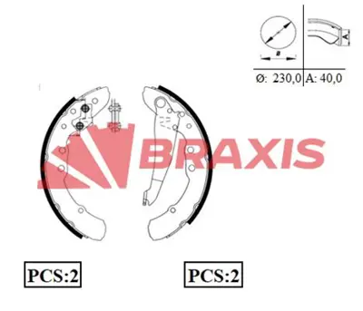 BRAXIS AC0059 Arka Fren Balatası Pabuc Passat Passat Varıant 89 97 357698525CV 811698525AX 8A0609528B 8AO6095528B