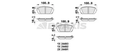 BRAXIS AB0406 Arka Fren Balatası Carens Iı Fj 2.0 Crdı 07 / 02 Carens Iıı 2.0 Cvvt / 2.0 Crdı 09 / 06 D4ead1b Moto 583021DE00