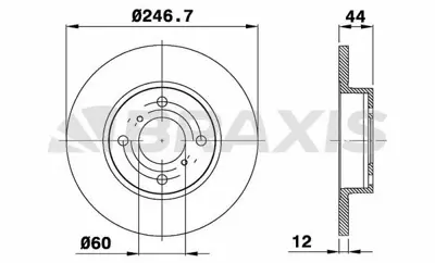 BRAXIS AE0191 On Fren Dısk Aynası Agıla 1.0 1.2 16v 1.3 Cdtı Twınport 00=> Suzukı Wagon R+1.3 4wd 00=> (247x12x4dl 4700711 5531183E00